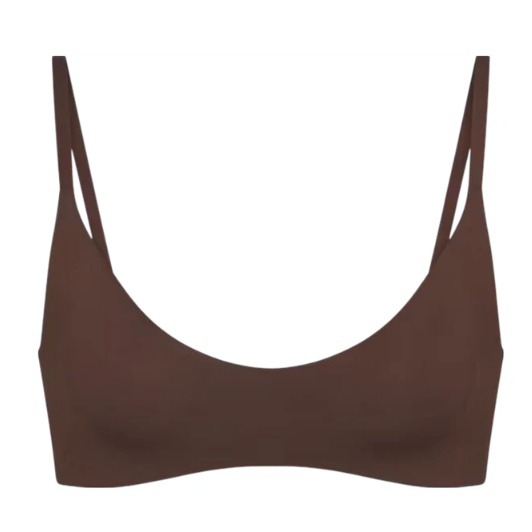 Skims Matte Micro Scoop Bra Dark Sepia Br-Spt-5120 Small Brown Adjustable Straps